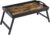SONGMICS Bed Tray Breakfast Tray Laptop Stand with Folding Legs Bamboo Bed Sofa Snack Tray with Mobile Phone Groove 50 x 30 x 26 cm Vintage Brown LLD106B01