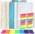 FANDAMEI A5 Squared Refillable Note Paper Set, 2 Packs 6 Holes A5 Refill Paper 90 Sheets, 5 Pieces Coloured Dividers A5, 460 Pieces Sticky Notes Colourful, 2 Pieces Envelope Bags A5