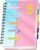 CAGIE Notebook A5 with Index Ruled Spiral Bound 220 Pages (110 Sheets) Small Spiral Notepad with Index for Work Office School College Essentials, Pink, 15 x 21 cm