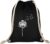 Gym Bag with Dandelion Motif – Cotton Black – Sports Bag – Backpack – Fabric Bag – Gym Bag – Approx. 12 Litres – 37 x 46 cm