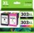 ECHALLENGE 303XL 303 Compatible with HP 303 Printer Cartridges Multipack for HP Officejet Pro 6230 Cartridges Envy Photo 7830 6230 6232 6220 6234 7134 7130 6222 6255 658 (Black, Colour)