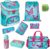 Familando Scooli Butterfly School Bag/Rucksack Set, 9 Part Set Campus Fit BUTE8253 Girls‘ School Bag Set with Butterfly and Flowers Turquoise