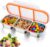 Snack Box with 3 Compartments, Stainless Steel Snack Plate, Lunch Box Children, Bento Boxes, Snack Bowl with Lid, Divided Snack Box for Sweets, Spices, Nuts, Biscuits, Vegetables
