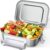 Stainless Steel Lunch Box – 2400 ml Lunch Box Stainless Steel – Lunch Box Metal for Adults – Stainless Steel Lunch Box with Divider, Design Snap Closures, Not Dishwasher Safe, 24 x 17 x 7.7 cm