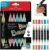 Faber-Castell 285517 Black Edition Shake & Paint Neon Acrylic Markers, Set of 6 Metallic Colours, Dual Tip 3 mm & 1 mm, Waterproof, Suitable for Various Surfaces, Vibrant, Long-Lasting Colours