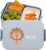 wunderwunsch MEPAL Lunch Box Dishwasher Safe Children Lunch Box with Insert for Perfect Order Dishwasher Microwave Safe Personalised with Cute Motif (Lion, Blue)