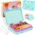 QCQHDU Children’s Lunch Box with 5 Compartments – Lunch Box with Dividers, 1300 ml Bento Box for School, Nursery, Outdoor, Leakproof, Dishwasher Safe, BPA-Free, Food Container with Cutlery