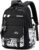 Tanou School Backpack Boys Teenagers Graffiti Print School Bag for Boys 10-18 Years, Large Backpack School High School High School Waterproof Casual School Bag, Black