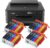 IC-Office TS705a Colour Inkjet Printer (Printer, USB, CD Print, Wi-Fi, LAN, Apple AirPrint) Black + 20 XXL Ink Cartridges