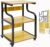 Printer Table, 3-Tier Printer Stand with Wheels, Printer Trolley, Printer Trolley, Rolling Cart Stand, Printer Shelf for the Study, for Home Offices and Printing Rooms (Black + Tan)