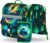 Baagl School Bag Boys Girls Set of 3 – Zippy School Bag for 1st Class – Primary School Satchel with Chest Strap – Ergonomic School Backpack, soccer player, School bag set