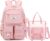 School Backpack Girls 2 Pieces, 29 Litre Backpack School Teenager School Bag for Girls 3rd 5th to 7th Grade, School Bag Set with Shopping Bag, 47 cm – Pink
