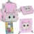 Goldkids – Schulranzen für Jungen und Mädchen, 4/6/8/15er-Set – Schul-Rucksack für Kinder mit Federmäppchen – Schuhbeutel und Hausaufgabenheft – Katze Motiv – 1-3 Klasse
