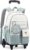 IvyH School Backpacks Trolley for Children, Backpack Teenager School Bag Girls with 6 Wheels Trolley School Bags for Primary and Middle School, Green, M, Rucksack