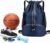 Gym Bag with Drawstring, Large Blue Sports Bag, Waterproof, Sports Bag with Shoe Compartment, Sports Backpack Gym Bag with Inner Pocket, Swimming Backpack Children with Wet Compartment, Swimming Bag