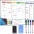 POPRUN Whiteboard Weekly Planner Wipe Clean Self-Adhesive for the Fridge, Wall, Glass and Wood (Any Smooth Surface) Family Planner, Planning Board, Household Planner, Food Planner, 42 x 28 cm in