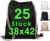 Pack of 25 Cotton Gym Bags, 38 x 42 cm, Sports Bag, Backpack, Fabric Bag, Cotton Bag, Jute Bag, Oeko-Tex® Certified Bag, Shopping Bag, Can Be Painted On