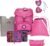 DER DIE DAS Lightweight School Backpack, ErgoFlex Pretty Unicorn Set of 5, Approx. 22 L Volume, Approx. 800 g Weight