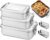 Set of 3 Stainless Steel Lunch Boxes with Divider | 550 ml + 850 ml + 1400 ml Leak-proof Lunch Box | Dishwasher Safe & Stackable | Food Box for Work and Outdoor Use