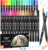 Shuttle Art Dual Brush Pen Set, 30 Double-Sided Brush Pens, Felt Tip Pens, Thick and Thin, Watercolour Pens with Colouring Book for Children, Felt Pens for Adults for Painting, Hand Lettering,