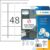 HERMA 4346 45.7×21.2mm Movables Colour Laser Paper Rectangular Removable Labels with Round Corners – Matte White (1200 Labels, 48 per Sheet)