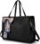 Missnine Laptop Handbag Women’s Laptop Bag 15.6 Inch Briefcase Teacher Bag Shopper Large Work Bag Tote Bag Business Bag with 3 Compartments for Office School Black