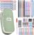 Nicpro 50 Pieces School Supplies with Pencil Case, 5 Retractable Black Gel Pens, 12 Colors Highlighter, 6 Mechanical Pencil 0.5 & 0.7 & 0.9 & 2.0mm, Ideal Student Accessories for Writing and Drawing