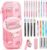 CICIGETI 26-Piece Stationery Set with Pink Pencil Case, 6 Pastel Highlighters, 4 Gel Pens, 4 Mechanical Pencils, School Stuff, Children’s Gifts for 4 5 6 7 8-12 Years Clean Girl