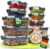 uandu Glass Container with Lid, 10-Piece Meal Prep Jars, Food Storage Containers Glass with Lid, Glass Jars with Lid Set, Meal Prep Boxes Glass