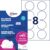 AVERY Zweckform L4881-20 Name Labels (160 Name Stickers Round, Diameter 65 mm on A4, Self-Adhesive, Printable Textile Labels Made of Acetate Silk for Laser Printers, Removable Without Residue), 20 Sheets, White