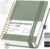 RETTACY Notebook A5 Dotted, Bullet Dot Journal with 100 g/m² Thick Paper, 150 Sheets, Notebook for Office and School, Leather Cover, Light Green, 14.8 cm x 21 cm