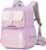 School Backpack Girls Boys Ergonomic 1-4th Class with Chest Strap, 2025 Backpack School Children 6-10 Years School Bag with Removable Belt and Reflective -6171, purple, M, Rucksack Backpacks