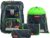 Step by Step Fit School Bag Set, 5 Pieces, Ergonomic Satchel with Reflectors, Height Adjustable with Waist Belt for Boys and Girls from 1st Grade, 19 L, Danger Cat Chiko – Grey-Green