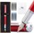 Wordsworth and Black Fountain Pen Mini EDC Red Pocket Pen, Chrome, Medium Nib, 6 Ink Cartridges, Ink Converter, Refillable Pen Gift Set, Men & Women