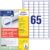 AVERY Zweckform 6121-65 Universal Labels (3,250 Plus 975 Extra Adhesive Labels, 38 x 21.2 mm on A4, Matte Paper, Individually Printable, Self-Adhesive Stickers with Ultragrip) 65, White