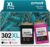 Ziprint Compatible HP 302XL HP 302 Multipack Printer Cartridge for HP DeskJet 1110, DeskJet 2130 3630 3636 3639, OfficeJet 3830 3831 3833, OfficeJet 4520 4525 4527 4650 4652 4655 5230, Envy 4520 4525.