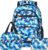School Backpack Set for Teenagers with Lunch Bag and Pencil Bag, School Bag for Boys and Girls 4+ Grade, Blue