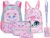 School Bag Girls 1st 3rd Grade Set 5 Pieces Kids Backpack Primary School Lightweight Cartoon Design Fashion Satchel School Bag Sets for Kids