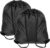 Pack of 2 Drawstring Bag String Backpack with Drawstring Swimming Bag Adjustable Gym Bag Black PE Bag Polyester Sports Bag for Women Men Sports Gym Travel Swimming Beach, black