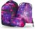 Baagl School Backpack Set Boys Girls Teenagers 3 Pieces Skateboard Backpack Skate MAX School Bag from 3rd Grade, Primary School Satchel with Chest Strap, Ergonomic School Bag, 30 L, Galaxy, School