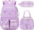 Bevalsa School Backpack Girls Teenager School Bag with Lunch Bag and Pencil Case, Bow Checked Leisure Backpack Large Waterproof School Bag Backpack Daypacks for Children Women