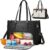 RAINSMORE Women’s Laptop Bag with Insulated Lunch Compartment 15.6 Inch Handbag Women’s Large PU Leather Work Bag Briefcase Waterproof Shoulder Bag for Work School, Black, brown, white