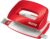 Leitz WOW 50601026 Mini Metal Hole Punch for 10 Sheets, Stop Rail with Format Requirements, for Office, Home Office & School, Metallic Red