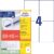 AVERY Zweckform 6601 Universal Labels (200 Plus 60 Extra Adhesive Labels, 105 x 148 mm on A4, Matte Paper, Printable Shipping Labels, Self-Adhesive Shipping Stickers with Ultragrip), 65 Sheets, White