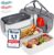 Premium Lunch Box for Adults and Children Including Carry Bag and Cutlery Bento Box Stainless Steel with Compartments Lunch Box Nursery Lunch Box Banana Box (White)