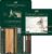 Faber-Castell Pitt Monochrome Set in Storage Tin, Medium, 112976 Dark Pieces + 2 Pads