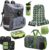 Familando Minecraft School Bag Set Parent, gray, 9 piece set with lunch set and gym bag